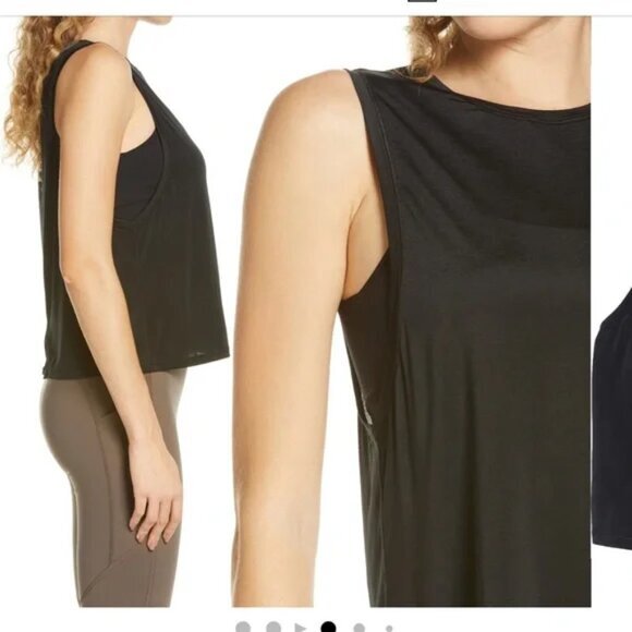 SPANX Go Lightly Crop Tank L Black - Picture 2 of 16